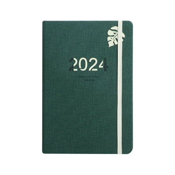 Hovmgk A5 Schedule Book, Daily Planner & Time Management Book, 365-DAY Organizer with Ribbon Bookmark, High-End Leather Cover for Office Stationery, Perfect for Self-Discipline & Planning