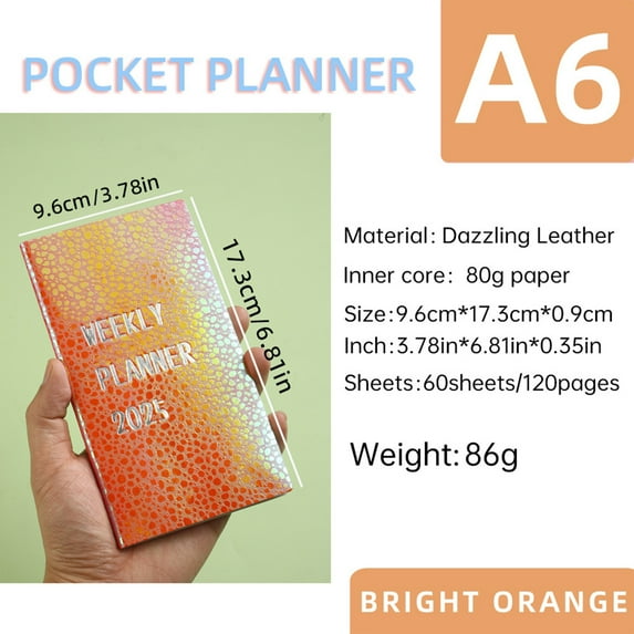 Hovmgk A6 Mini Notebook Organizer Planner, Compact Travel Journal for Office & School, 60 Sheets for Easy Note-Taking & Scheduling, Ideal Gift for Organization Enthusiasts & Students