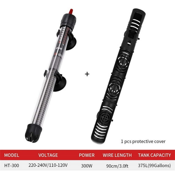 Hovmgk Aquarium Heating Rod, Automatic Temperature Control Heater for Fish & Turtle Tanks, Fast Heating with Overheating Protection, Explosion-Proof Quartz Glass, Safe & Efficient