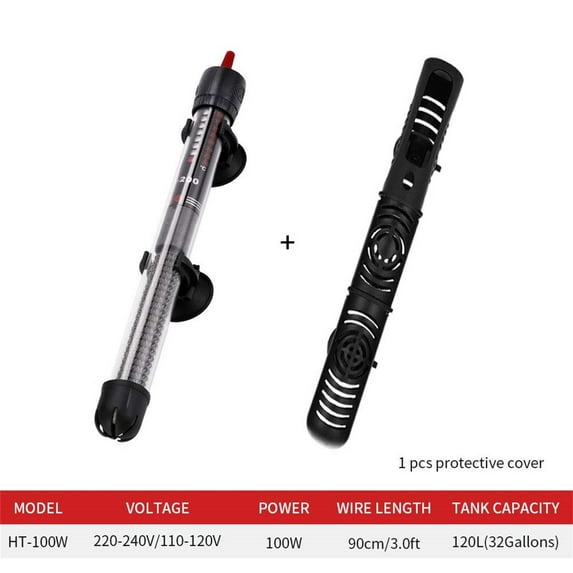 Hovmgk Aquarium Heating Rod, Automatic Temperature Control Heater for Fish & Turtle Tanks, Fast Heating with Overheating Protection, Explosion-Proof Quartz Glass, Safe & Efficient