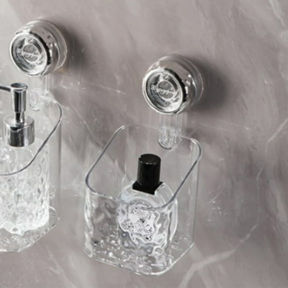 Hovmgk Bathroom Suction Cup Storage Rack, Sanitary Napkin and Tampon Organizer with Lid, Plastic Organizer Box for Bathroom Essentials, Compact and Durable Storage Solution