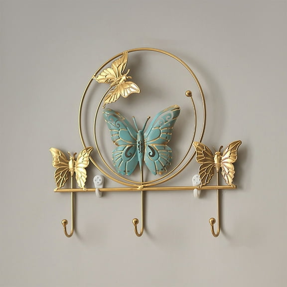Hovmgk Butterflies Iron Hook, Creative Decorative Wall Hanging Key & Coat Storage Hook, Multi-Purpose Home Organizer, Stylish Iron Hooks for Living Room & Entryway Storage
