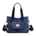 thumbnail image 1 of Hovmgk Canvas Bag, Shoulder Tote, Women's Large-Capacity Fashion Versatile for Daily & Travel, Fashion Accessories & Daily Supplies, Spacious Organized Storage, Ideal for Shoppers, Dark Blue, 1 of 2