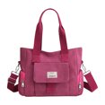 thumbnail image 1 of Hovmgk Canvas Bag, Shoulder Tote, Women's Large-Capacity Fashion Versatile for Daily & Travel, Fashion Accessories & Daily Supplies, Spacious Organized Storage, Ideal for Travelers, Hot Pink, 1 of 2