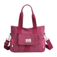thumbnail image 1 of Hovmgk Canvas Shoulder Bag, Women's Tote Pouch, Large Capacity, Stylish, Durable – Perfect for Daily Use, Travel, Great for Fashionable Women, Shoppers, Hot Pink, 1 of 7