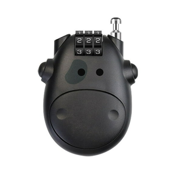 Hovmgk Cartoon Cow Telescopic Steel Cable Lock, Portable Combination Lock for Luggage, Bikes, Helmets & More, Lightweight, Theft Deterrent, Reprogrammable 3-Digit Code, Reinforced ABS Body