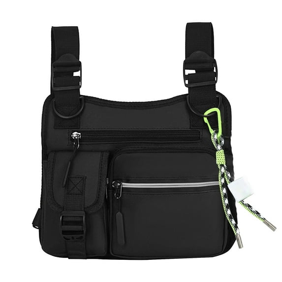 Hovmgk Chest Bag, Shoulder Pack, Adjustable Reflective for Outdoor & Street Activities, Outdoor Gear & Sports Accessories, Secure Versatile Storage, Perfect for Hikers, Cyclists & Enthusiasts, Black