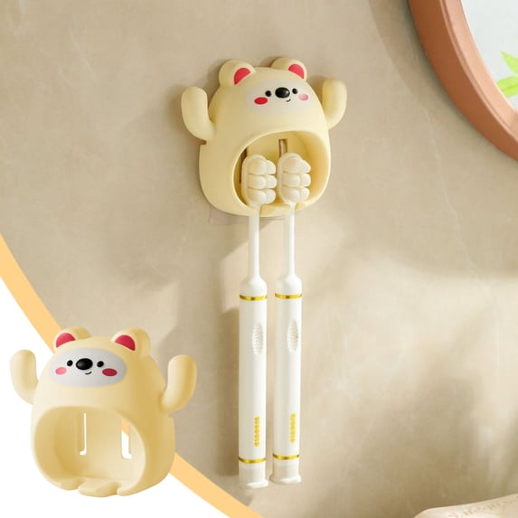 Hovmgk Children's Toothbrush Set with Strong Suction Cup, Cute Toothbrush for Kids, Durable Toothpaste Holder with Hanging Feature, Portable and Hygienic Toothbrush for Children