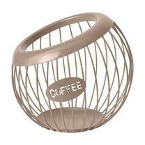 Hovmgk Coffee Pod Organizer, Large Capacity Metal Coffee Capsule Storage Basket for Countertop, Efficient Coffee Pod Holder for Coffee Station & Tea Bags, Stylish and Space-Saving Storage