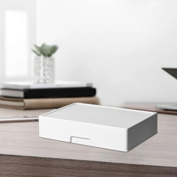 Hovmgk Cosmetic Sundry Classification Organizer, Plastic Storage Box with Bottom Heightened Lid, Drawer Organizer for Home Storage, White, Multi-size, Secure Lids, Easy Access