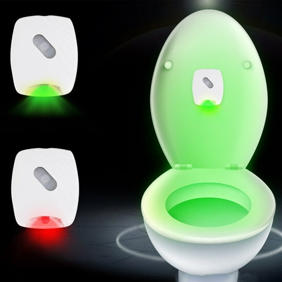 Hovmgk Creative Night Light, Red and Green Changing LED Toilet Light with Motion Sensor, Smart Induction Toilet Lid Light for Bathroom, Battery-Powered & Energy-Saving, Ideal for Night Use