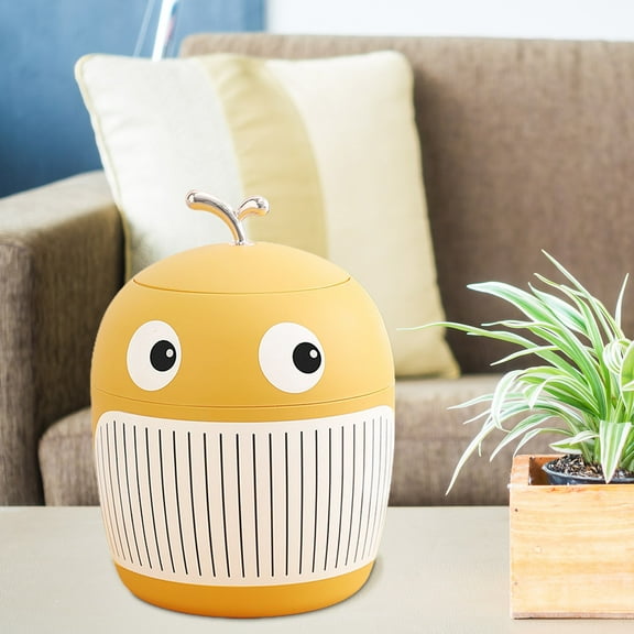 Hovmgk Cute Little Desktop Trash Bin with Lid, Portable Garbage Can for Home Office & Living Room, Compact & Eco-Friendly Mini Trash Bin for Desk, Bathroom, and Kitchen, Easy to Clean