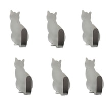 Hovmgk Cute Pet Shaped Hooks, Adhesive Wall Hooks for Home Décor, Holds 2lb Weight, Gold/Black/White, Fun & Practical, Set of 6, No Drilling Required, Organize with Style