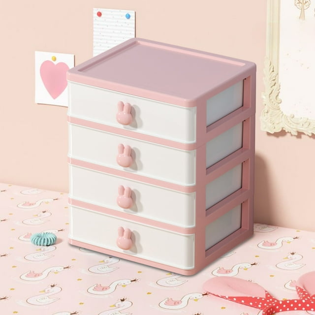 Hovmgk Desktop Storage Box, Clear Plastic Organizer for Makeup, Jewelry & Office Supplies, Stackable Drawer Organizer for Desk & Home Storage, Space-Saving Storage Box