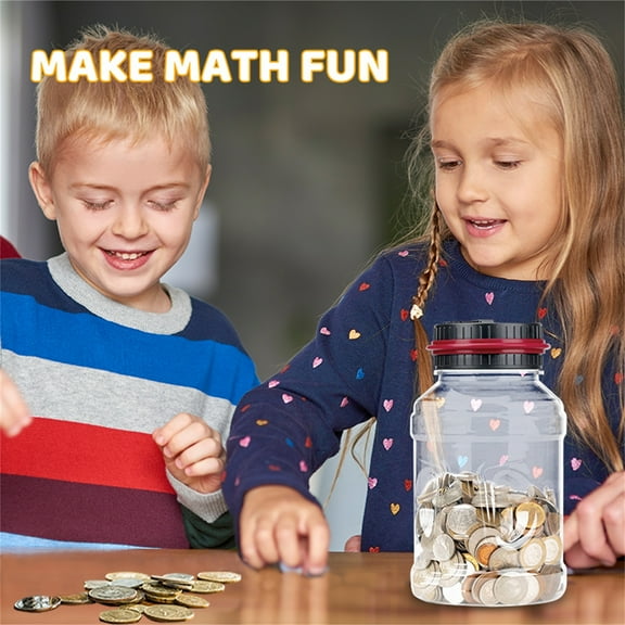 Hovmgk Digital Counting Coin Bank, 1.8L Capacity Coin Counter with LCD Display, Money Saving Jar for Kids & Adults, Accurate Coin Tallying, Great Gift for Boys & Girls, Teach Saving Money