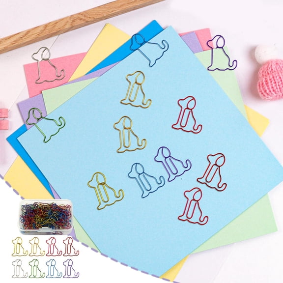 Hovmgk Dog-Shaped Paper Clips, 50 Metal Clips for Documents, Bills & Bookmarks, Fun Office Accessories, Cute Decorative Paper Holders, Desk Organizer for Work, Study, Office Supplies, Gift Idea