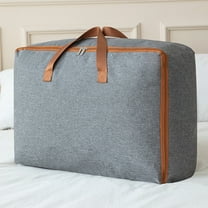 Hovmgk Extra Large Storage Bags with Zipper, Heavy Duty Closet Organizer for Bedding, Comforters, Pillows, and Toys, Large Capacity Foldable Underbed Storage Organizer, Gray, Multi-Size Options