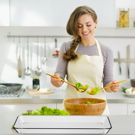 Hovmgk Family Party Serving Tray Set, Clear Plastic Storage Tray for Fruit, Tea, or Snacks, 3 Sizes, Durable, Stackable, Ideal for Parties & Gatherings, Multifunctional, Easy to Clean, Non-toxic