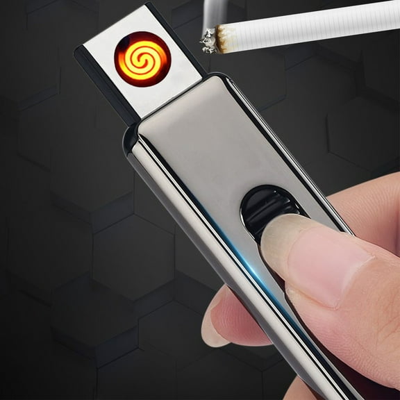 Hovmgk Fingerprint Sensing Lighter, USB Rechargeable Plasma Windproof Lighter with Touch Control, Cylindrical High-Tech Design, Safe & Eco-Friendly for Outdoor Use, Perfect for Travel & Camping