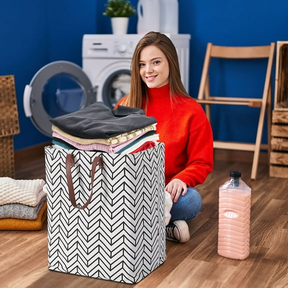 Hovmgk Foldable Dirty Cloth Basket, Large Fabric Storage Box for Clothes, Toys, Art Supplies, Multifunctional Organizer for Home, Kids Room, Closet, Spacious Storage Solution