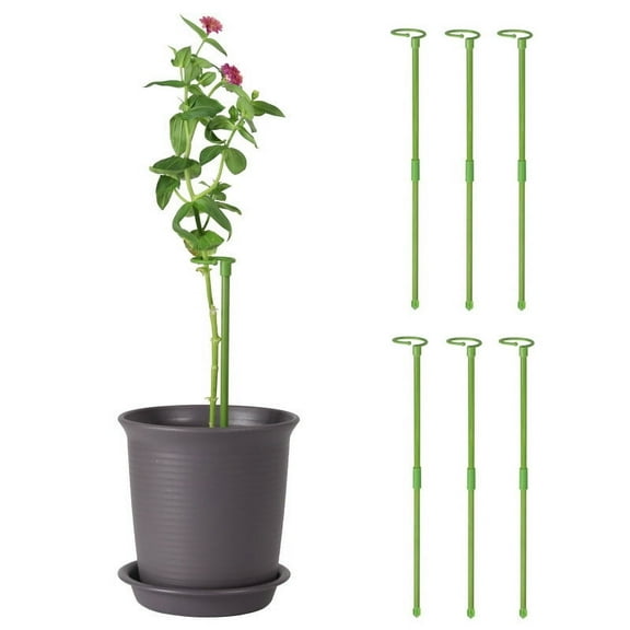 Hovmgk Garden Support Frame, 6 Pcs Plant Stakes for Tomatoes, Peonies & Roses, Durable Glass Fiber & Plastic Support for Vegetables & Vines, Essential Green/Black