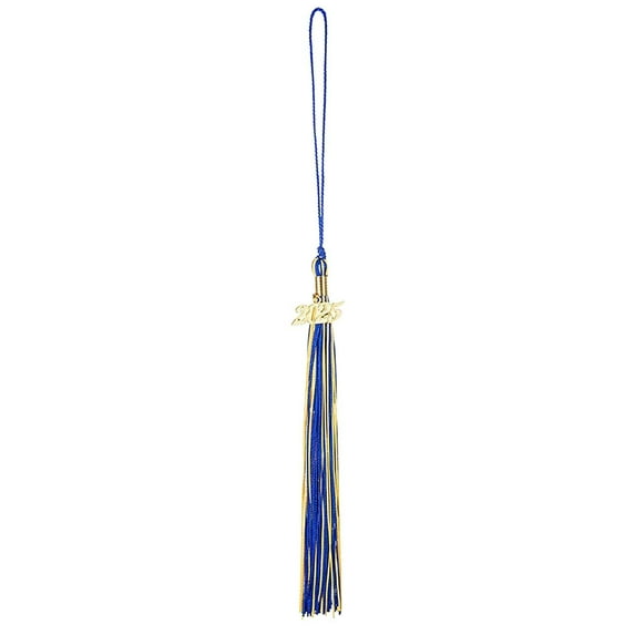 Hovmgk Graduation Tassel with Date Drop, Mixed-Color 9-Inch Honorary Tassel for High School & College Graduates, US Standard Graduation Accessory with Gold Year Charm and Date Drop