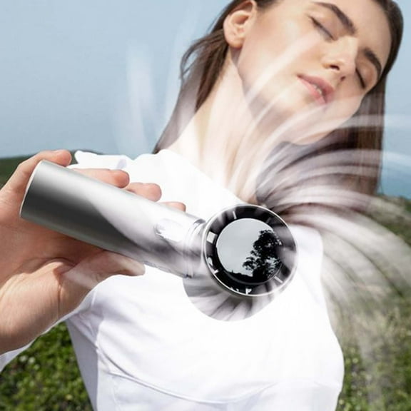 Hovmgk Handheld Rechargeable Turbo Fan, Silent Strong Wind Mini USB Fan, 120 Speed Adjustable, 19.5 Hours Battery Life, Portable Desk Fan for Office, Travel & Outdoor Use, Protective Chip Included