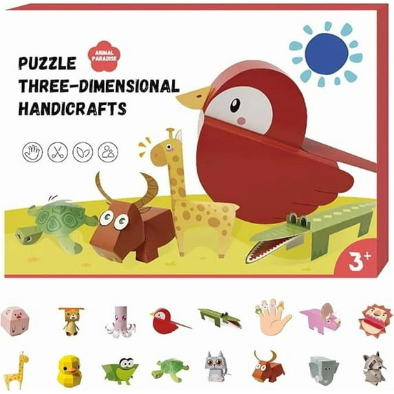 Hovmgk Handmade Origami Paper Kit, DIY Easy Handmade Paper Models for Home Decor, Safe Tool-Free Origami Set for Kids, Family-Friendly Craft Supplies, Office Stationery for Creativity