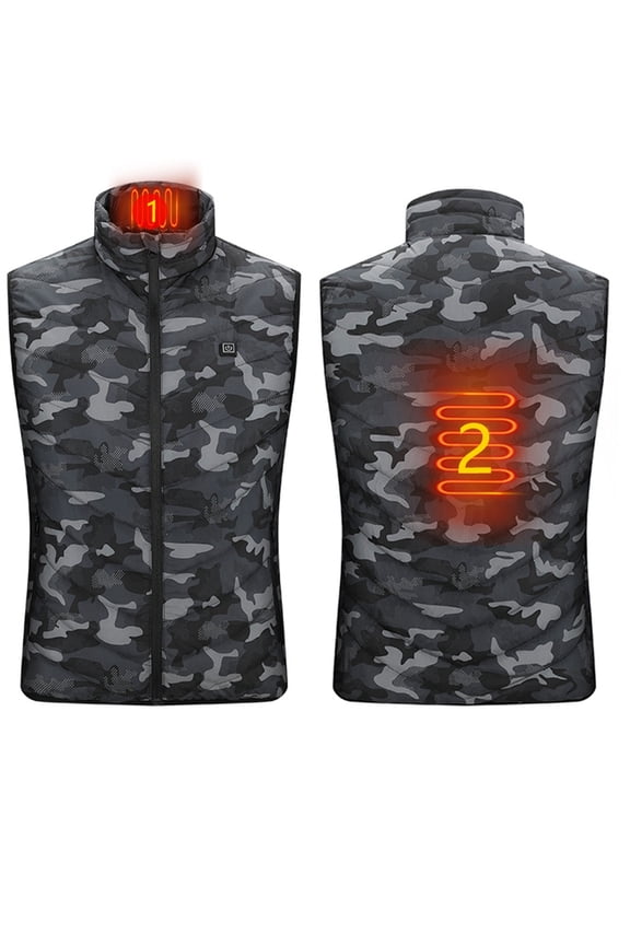 Heated Winter Jacket with Carbon Fiber Heating, USB Power Supply, Adjustable 3 Temperature Modes, Thermostatic Coat for Outdoor Comfort, Warmth for Winter Activities (L)