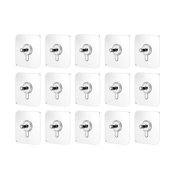 Hovmgk Heavy Duty Drill-Free Adhesive Hooks, Wall Hangers for Bathroom & Home, Self-Adhesive Hooks for Towels, Coats & Keys, Easy Installation, White/Silver/Black