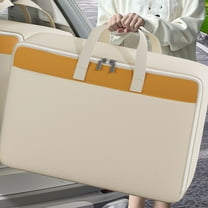 Hovmgk Heavy Duty Storage Bag, Oversized Reinforced Tote with Double Zipper, Large Moving Bag for Clothing, Bedding & Toys, Waterproof Foldable Storage for College, Travel, Khaki, 70x50x25cm