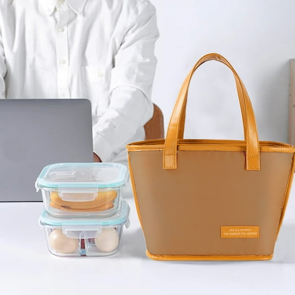 Hovmgk High-Capacity Insulated Lunch Bag for Men & Women, Leakproof Lunch Tote for Work, Office, Picnic & Travel, Reusable & Durable, Green/Yellow/Brown, Leakproof Travel Lunch Box