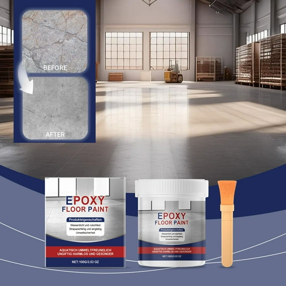 Hovmgk High-Gloss Ceramic Epoxy Floor Coating, Waterproof & Non-Slip Floor Paint for Garage & Home, Wear-Resistant, Long-Lasting, Easy to Apply, 100g, Ideal for Concrete & Tile Surfaces
