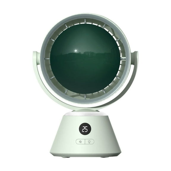 Hovmgk High-Speed Turbo Fan, USB Charging Desktop Fan, Low Noise, 3-Speed Air Circulation for Home & Office, Adjustable Angle with LCD Display, Quiet, Energy-Saving, Night Light Function