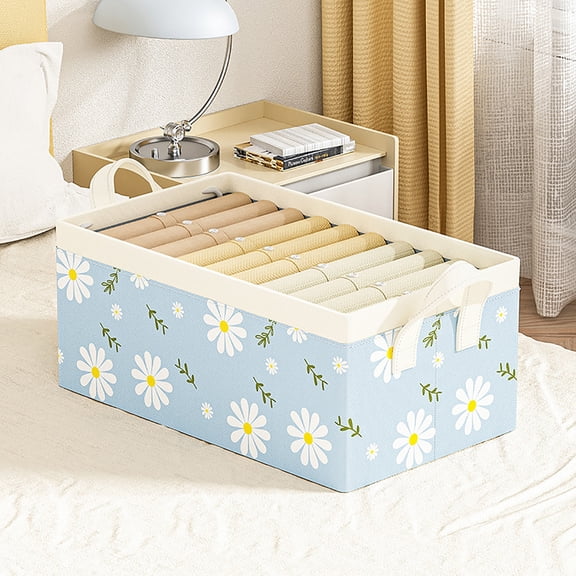 Hovmgk Household Wardrobe Storage Box, Oxford Fabric Foldable Storage Box for Clothes, Socks & Miscellaneous Items, Stackable Organizer with Reinforced Handles for Easy Use, 47x28x20cm