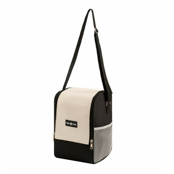 Hovmgk Insulated Lunch Bag, Aluminum Foil Bento Tote, Business Meal Pouch, Double-Pull Large-Capacity, Food Carrier Supplies, Thermal Storage for White-Collars, Commuters