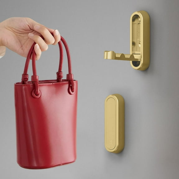 Hovmgk Invisible Folding Clothes Hook, Wall-Mounted Space-Saving Hook for Bathroom, Foyer, Kitchen, and Office, Multi-Purpose Rotating Coat & Bag Organizer for Compact Living Spaces