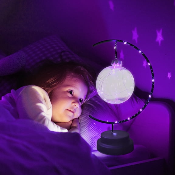 Hovmgk Iron Decorative Lamp for Mother's & Father's Day, Battery Powered LED Table Lamp, Warm Light Winding Iron Night Light, Holiday & Birthday Gift for Bedroom & Living Room, Black