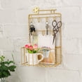 thumbnail image 1 of Hovmgk Key Hook Storage Box, Wall-Mounted Organizer with 7 Hooks & Wire Basket, Functional Decorative Storage for Entryway, Living Room, Kitchen & Office Organization, 1 of 6