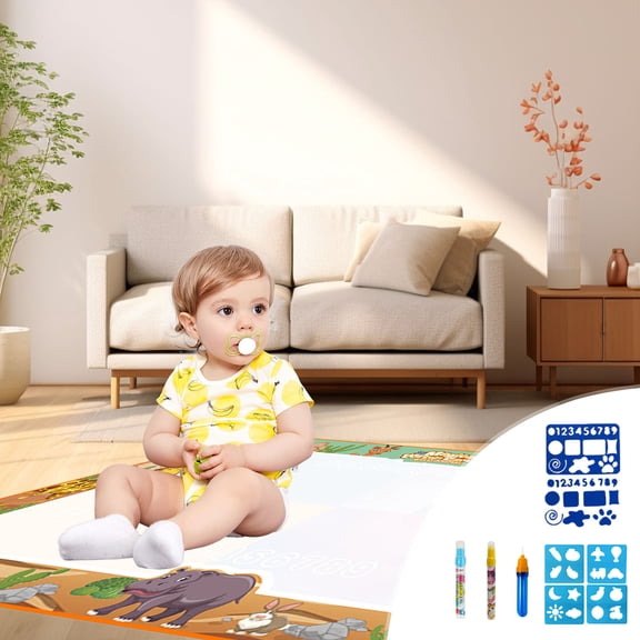 Hovmgk Kids Water Drawing Pad, Reusable Water Canvas Doodle Mat, Educational & Mess-Free Drawing Pad, Portable Art Toy for Children, Ideal for Creative & Motor Skill Development, Travel-Friendly