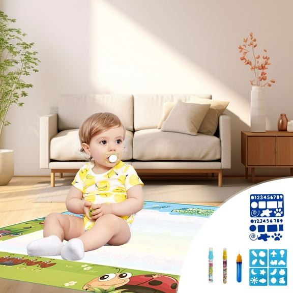 Hovmgk Kids Water Drawing Pad, Reusable Water Canvas Doodle Mat, Educational & Mess-Free Drawing Pad, Portable Art Toy for Children, Ideal for Creative & Motor Skill Development, Travel-Friendly