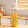 thumbnail image 1 of Hovmgk Kitchen Storage Container, Transparent Storage Box with Measuring Cup, Sealed Dry Goods Storage, Plastic, 1L/1.5L/2L, Ideal for Grains, Snacks, and Kitchen Organization, 1 of 8