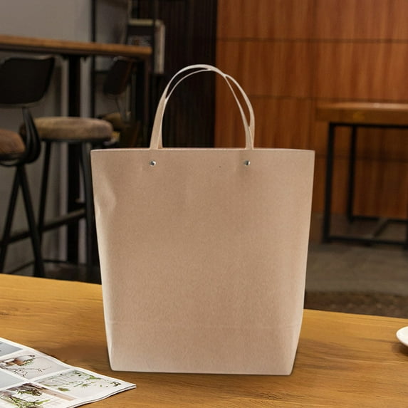 Hovmgk Kraft Paper Gift Bag, Solid Color Gift Box with Dried Flower Design, Eco-Friendly Birthday Gift Packaging, Versatile Storage Bag for Holiday & Special Occasion Gifts