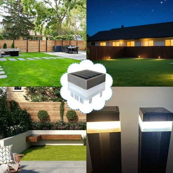 Hovmgk LED Solar Post Cap Light, Waterproof Square Column Lamp for Garden & Outdoor Use, Automatic Ambient Lighting for Home, Yard, Patio, Fence & Walkways, Nighttime Outdoor Illumination