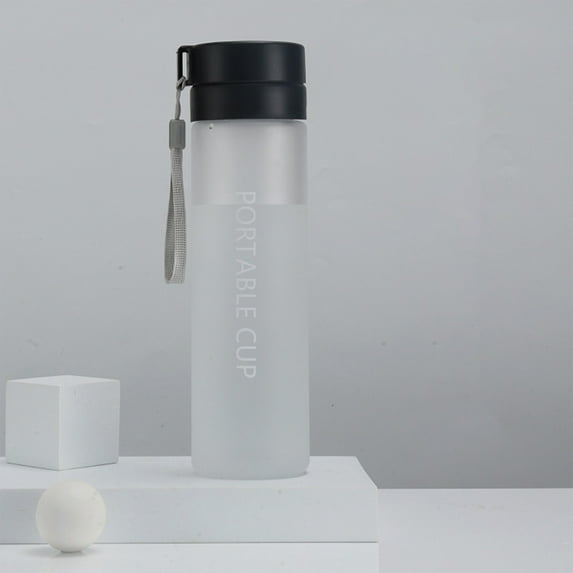 Hovmgk Large Capacity Sports Water Bottle, 600ml/800ml Plastic Tumbler with Tea Infuser for Students, Leak-Proof Tea Separation for Flower Tea, Portable, Frosted Plastic Outdoor Use