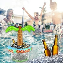 Hovmgk Large Inflatable Cooler, Pool Party Beverage Cooler with Palm Tree Design, Floating Ice Chest for Drinks, Outdoor Beach Party & Summer BBQ Decor, Leak-Proof PVC Drink Holder