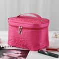 thumbnail image 1 of Hovmgk Large Makeup Bag 8.6×6.3 Inch, Fashion Cosmetic Tote, Portable, Cute, Multi-Pocket – Perfect for Travel, Daily Use, Great for Women, Beauty Fans, Hot Pink, 1 of 4