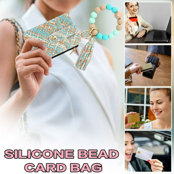 Hovmgk Leather Wallet Keychain, Stylish Cardholder & Keychain Combo, Practical Leather Wallet Keychain for Daily Use, Durable Customizable Gift, Fashionable Accessory for Men & Women, Brown/Black