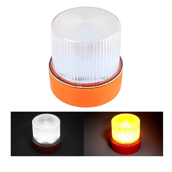 Hovmgk Magnetic Car Emergency Light, White & Yellow Strobe Hazard Light, Waterproof Portable Signal Light for Vehicles, Roadside Safety for Night Parking & Road Work, High-Visibility Warning Light