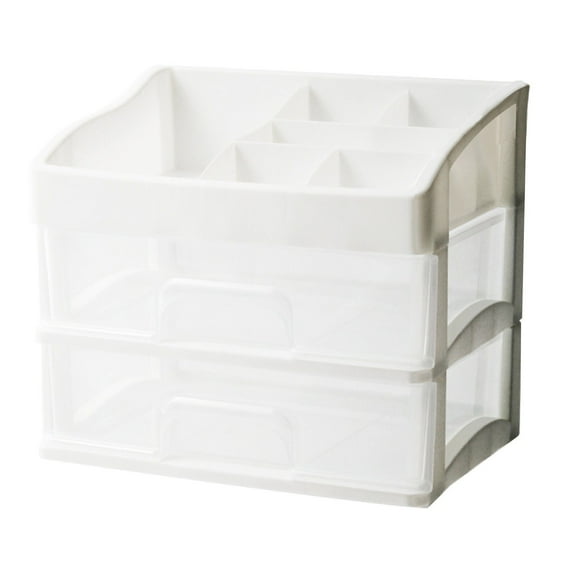 Hovmgk Makeup Storage Box, Stackable Plastic Drawer Organizer for Desk & Bathroom, Multi-Function Storage Shelf for Lipstick, Jewelry & Small Items, Clear, Portable & Easy to Clean